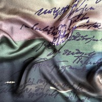 Apaszka jedwabna Wędrówka - Znów wędrujemy Małgosia Małecka Hello Calligraphy